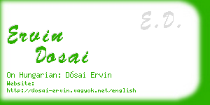 ervin dosai business card